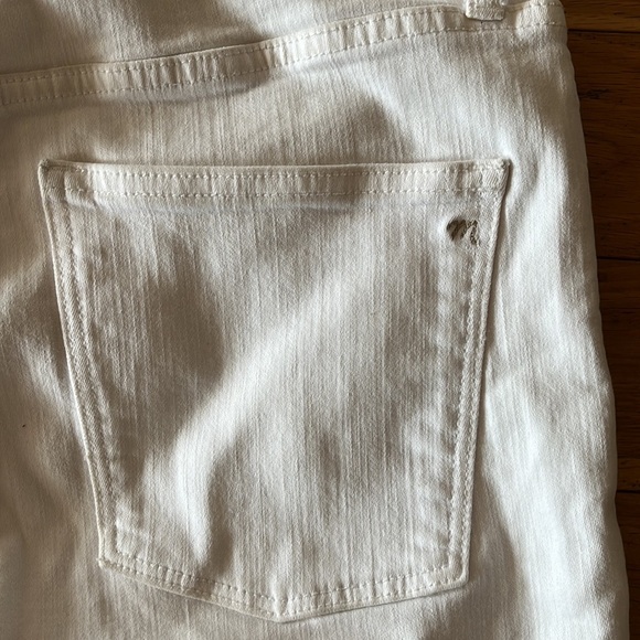 MADEWELL 9” high-rise skinny crop white distressed ripped jeans size 30 - Picture 3 of 5